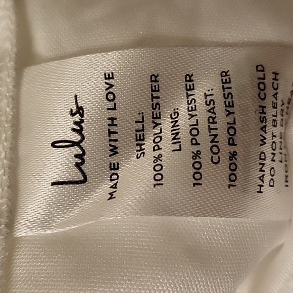 Lulu's Radiant Desires White Embroidered Sequin Mini Skater Dress. Size L - Picture 4 of 10